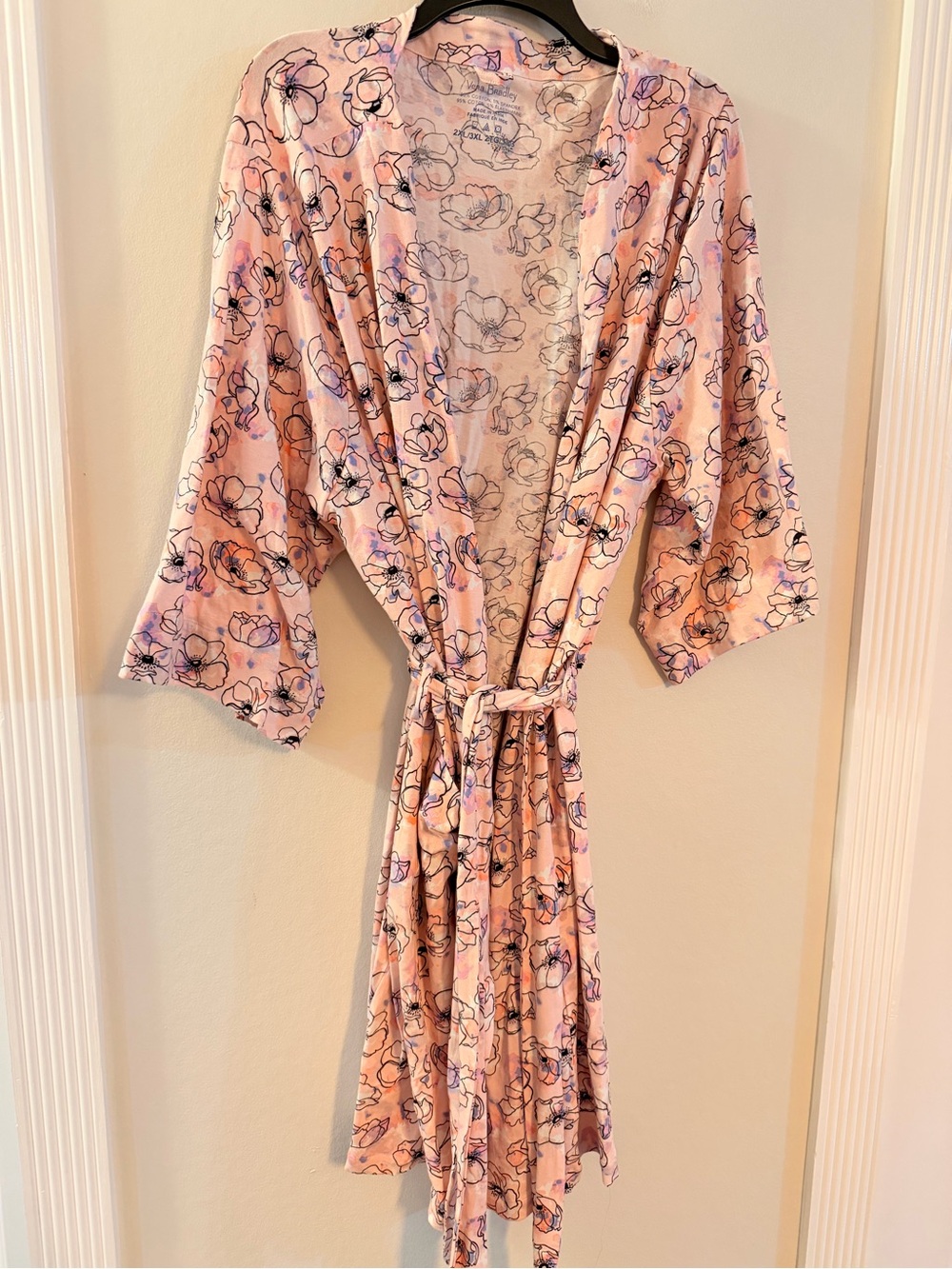 Vera Bradley Floral Lightweight Robe 2XL/3XL Pink Cotton Blend